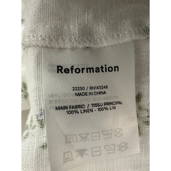 Reformation Maui Floral Cottage Linen Halter Mini Dress Size Large - Picture 3 of 7